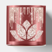 Quinceañeras Sweet 16th Bridal Roos Burgundy Bedankdoosjes (Bovenkant)