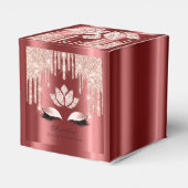 Quinceañeras Sweet 16th Bridal Roos Burgundy Bedankdoosjes (Achterkant)