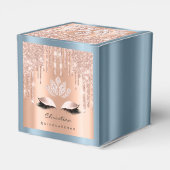 Quinceañeras Sweet 16th Bridal Roos Drip DustyBlue Bedankdoosjes (Achterkant)