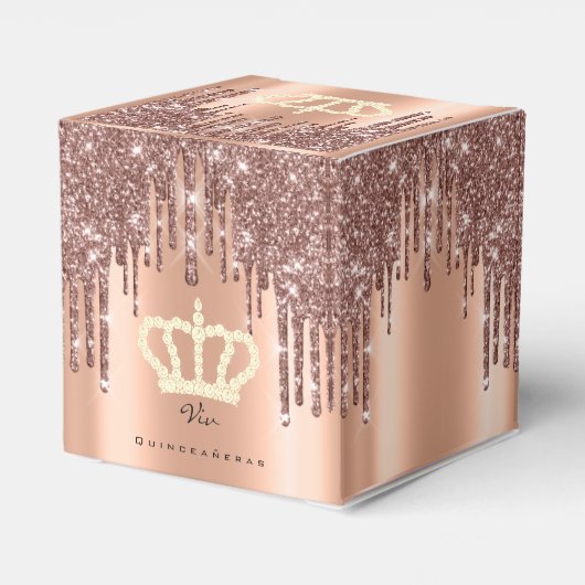 Quinceañeras Sweet 16th Bridal Roos Viv Royal Bedankdoosjes (Achterkant)