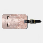 Quinceañeras Sweet 16th Bridal Sparkly Diamod Drip Bagagelabel (Voorkant horizontaal)