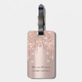 Quinceañeras Sweet 16th Bridal Sparkly Diamod Drip Bagagelabel (Achterkant verticaal)