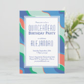 Quinceañero 15e anniversaire de garçon Invitation (Debout devant)