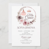 Quincenera Uitnodiging in het Spaans Boho (Voorkant)