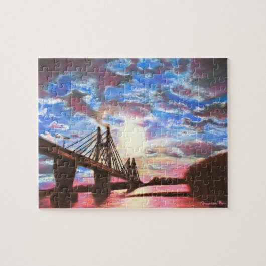 Quincy Bridge Sunset Puzzle Legpuzzel (Horizontaal)