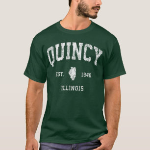 Quincy Illinois IL Vintage Atletiek Sport Ontwerp T-shirt