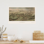 Quincy, MA Panoramic Map - 1877 Poster (Keuken)