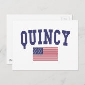 Quincy MA US Flag Briefkaart (Voorkant / Achterkant)