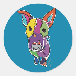 Quincy Texas Piedog Ronde Sticker