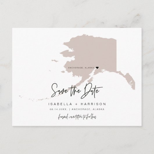 QUINN - Alaska Kaart Save the Date (Verplaatsbaar  (Voorkant)