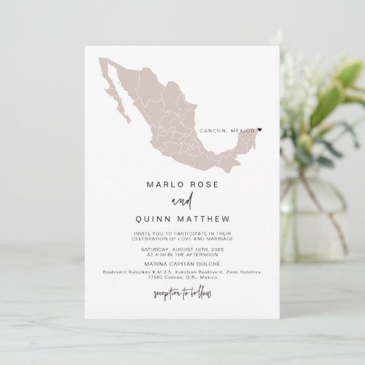 QUINN Blush Mexique Carte Destination Mariage de v (Debout devant)