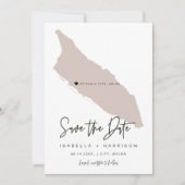 Quinn Blush Pink Aruba Map Opslaan Datum Kaart (Voorkant)