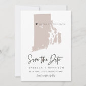 Quinn Blush Pink Rhode Island Carte Enregistrer la (Devant)