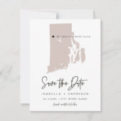 QUINN Blush Rhode Island Enregistrer la date Carte (Devant)