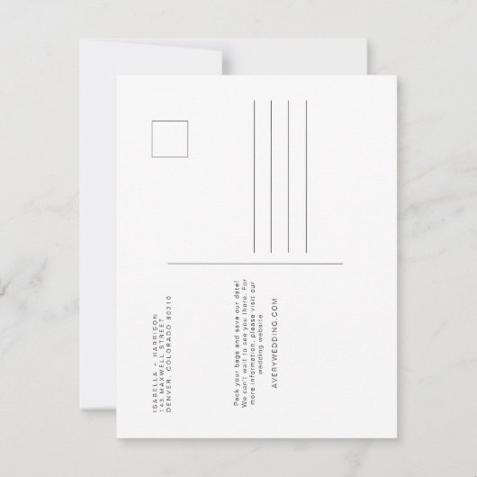 QUINN Blush Rhode Island Enregistrer la date Carte (Dos)