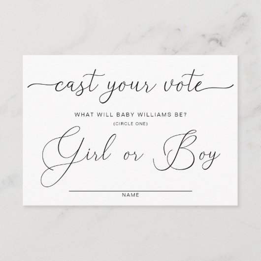 Quinn brengt je stem Geslacht Onthullen Stemspel K Informatiekaartje (Voorkant)