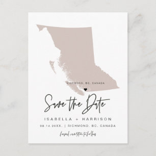 QUINN- British Columbia Kaart Save the Date EDITAB