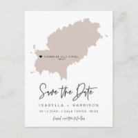 QUINN Carte d'Ibiza Sauvegarder la date (Cœur mobi