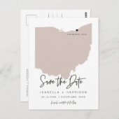 QUINN- Carte Ohio Enregistrer la date (Coeur mobil (Devant / Derrière)