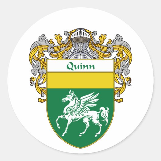 Quinn Coat of Arms (Beheerd) Ronde Sticker (Voorkant)