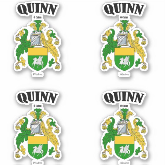 Quinn Crest Ierse vertaling & betekenis (x4) Sticker (Voorkant)
