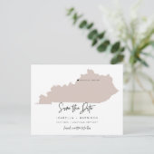 QUINN- Kentucky Kaart Save the Date Verplaatsbaar  (Staand voorkant)