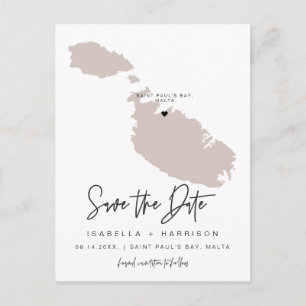 QUINN - Malta Kaart Save the Date (Verplaatsbaar H