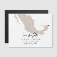 QUINN- Mexico Map Save the Date Moveable Heart.