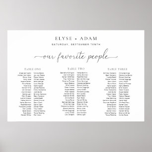 Quinn Minimal 3 Banquet Table Plan Schuimbord Poster