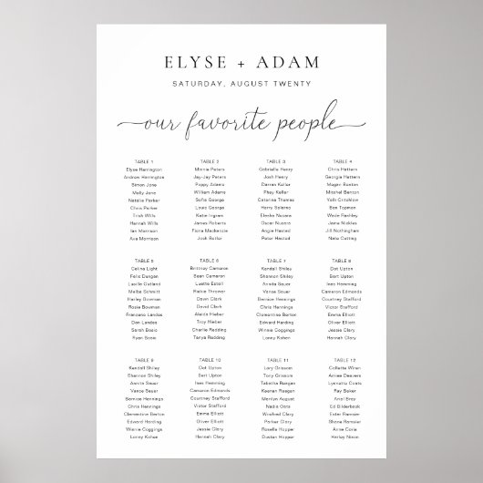 Quinn Modern Minimal 12 Poster de table (Devant)