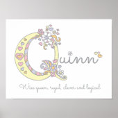 Quinn monogram kunst meisjes naam en betekenis pos poster (Voorkant)