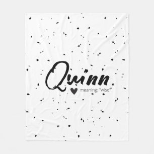 Quinn-naam betekent minimaal modern zwart wit star fleece deken