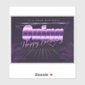 Quinn Name Vorname lila retro Sticker Geburtstag (Vel)