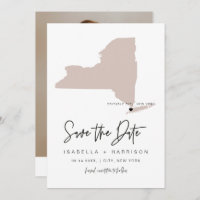 QUINN NEW YORK Blush Pink Map Photo Save the Date