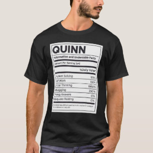 Quinn Nutrition Information Problem Solution Hard T-shirt
