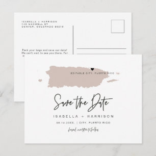 QUINN Puerto Rico Kaart Save the Date Beweegbaar H