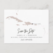 QUINN Punta Cana Map slaat het verwisselbare hart Briefkaart (Voorkant)