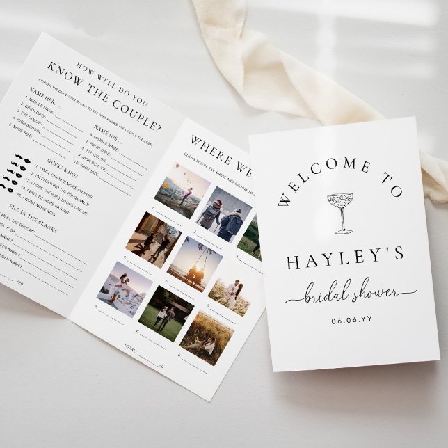 Quinn Script Bridal Shower Game and Menu Booklet (Créateur téléchargé)
