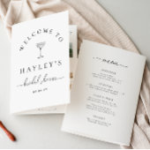 Quinn Script Bridal Shower Game and Menu Booklet Kaart