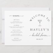 Quinn Script Bruiloft Feestspel en Menu Boekje Kaart (Voorkant)