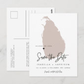 QUINN- Sri Lanka Kaart Save the Date *Verplaatsbaa (Voorkant / Achterkant)