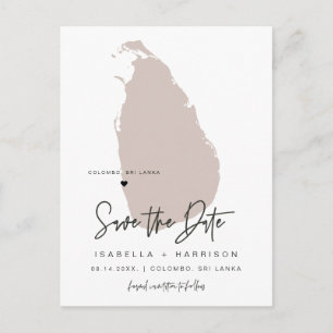 QUINN- Sri Lanka Kaart Save the Date *Verplaatsbaa