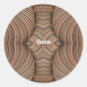 QUINN ~  tinten bruine fractal ~ Ronde Sticker