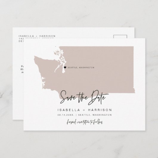 QUINN- Washington Carte Enregistrer la date Moveab (Devant / Derrière)