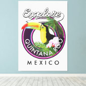 Quintana Roo holbox strand mexico. Canvas Afdruk (Insitu (Houten vloer))