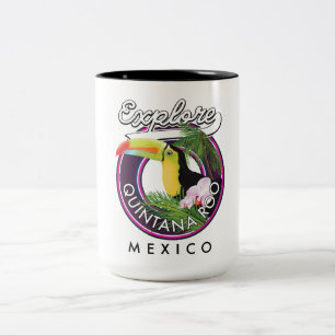 Quintana Roo holbox strand mexico. Koffiemok Tweekleurige Koffiemok