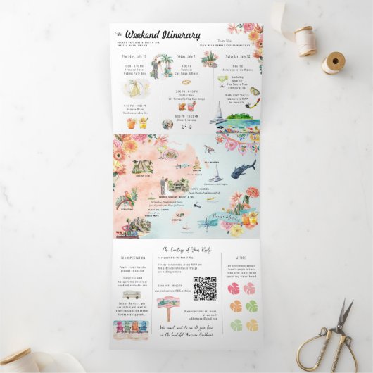 Quintana Roo | Routekaart naar Mexico Drieluik Uitnodiging (Binnen)