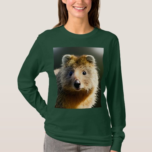 Quintin Ginger Quokka, Lange Dwerg T-shirt (Voorkant)