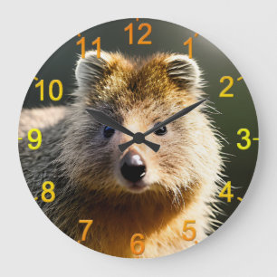 Quintin The Ginger Quokka, Wall Clock Grote Klok