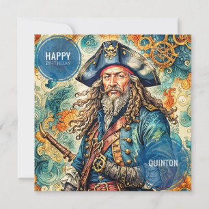 QUINTON ~ Carte d'anniversaire ~ Pirate ~